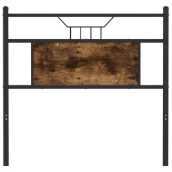 Tête de lit chêne fumé 75 cm bois d'ingénierie et acier 