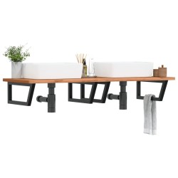 Supports d'étagères pour lavabo 2 pcs noir trapèze acier 