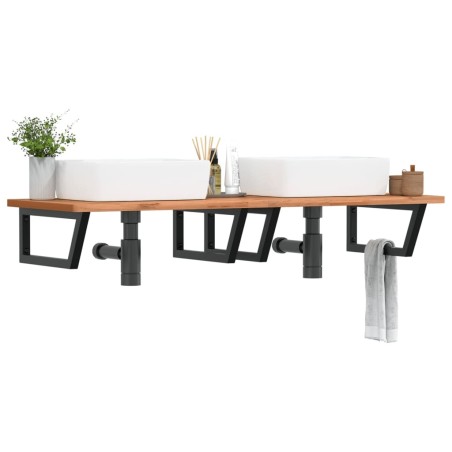 Supports d'étagères pour lavabo 2 pcs noir trapèze acier 