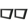 Supports d'étagères pour lavabo 2 pcs noir trapèze acier 