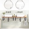 Supports d'étagères pour lavabo 2 pcs noir trapèze acier 
