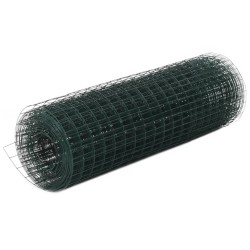 Grillage acier avec revêtement en PVC 25x0,5 m vert 