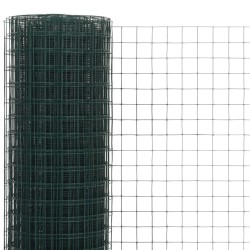 Grillage acier avec revêtement en PVC 25x0,5 m vert 