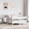 Cadre de lit sans matelas blanc 150x200 cm bois de pin massif 