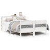 Cadre de lit sans matelas blanc 150x200 cm bois de pin massif 