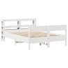 Cadre de lit sans matelas blanc 150x200 cm bois de pin massif 