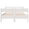 Cadre de lit sans matelas blanc 150x200 cm bois de pin massif 
