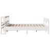 Cadre de lit sans matelas blanc 150x200 cm bois de pin massif 