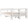 Cadre de lit sans matelas blanc 150x200 cm bois de pin massif 