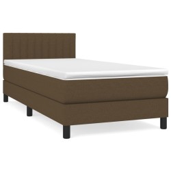 Sommier à lattes de lit avec matelas Marron foncé 90x190 cm 