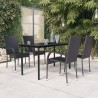 Ensemble à manger de jardin 5 pcs Noir 