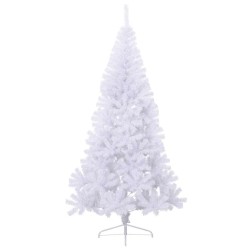 Sapin de Noël artificiel moitié avec support blanc 180 cm PVC 