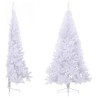 Sapin de Noël artificiel moitié avec support blanc 180 cm PVC 