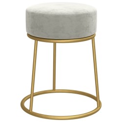 Tabouret rond Gris clair Velours 