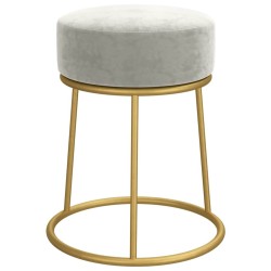Tabouret rond Gris clair Velours 