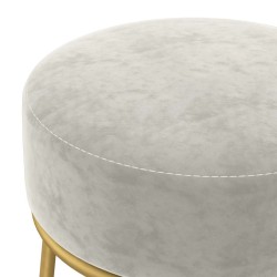 Tabouret rond Gris clair Velours 