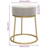 Tabouret rond Gris clair Velours 