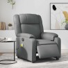 Fauteuil de massage inclinable électrique gris similicuir 