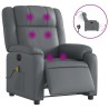 Fauteuil de massage inclinable électrique gris similicuir 