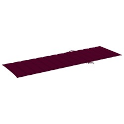 Chaise longue double et coussins bordeaux Bois de pin imprégné 