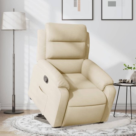 Fauteuil inclinable Crème Tissu 