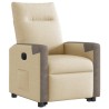 Fauteuil inclinable électrique crème tissu 