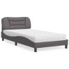 Lit avec matelas gris 100x200 cm similicuir 