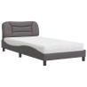 Lit avec matelas gris 100x200 cm similicuir 