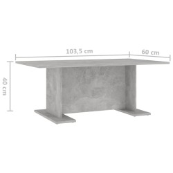 Table basse gris béton 103,5x60x40 cm bois d'ingénierie 