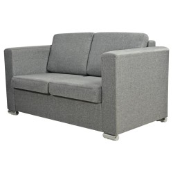 Canapé à 2 places Tissu Gris clair 