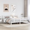 Cadre de lit avec tête de lit sans matelas blanc 180x200 cm 