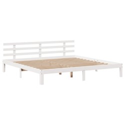 Cadre de lit avec tête de lit sans matelas blanc 180x200 cm 