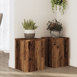Supports pour plantes 2 pcs vieux bois bois d'ingénierie 