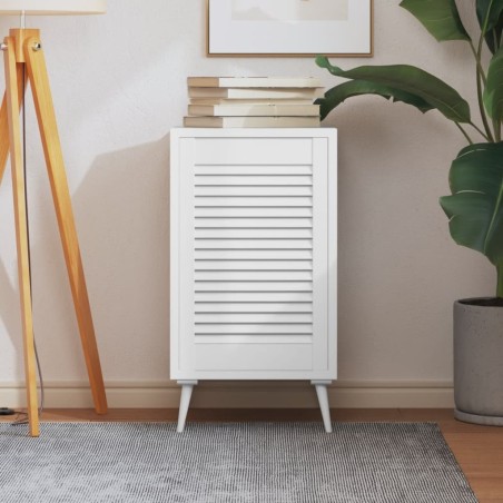 Porte d'armoire à persiennes blanc 61,5x39,4 cm pin massif 