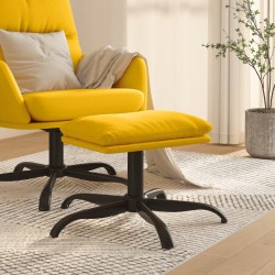 Repose-pied Jaune moutarde 60x60x36 cm Velours 
