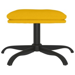 Repose-pied Jaune moutarde 60x60x36 cm Velours 