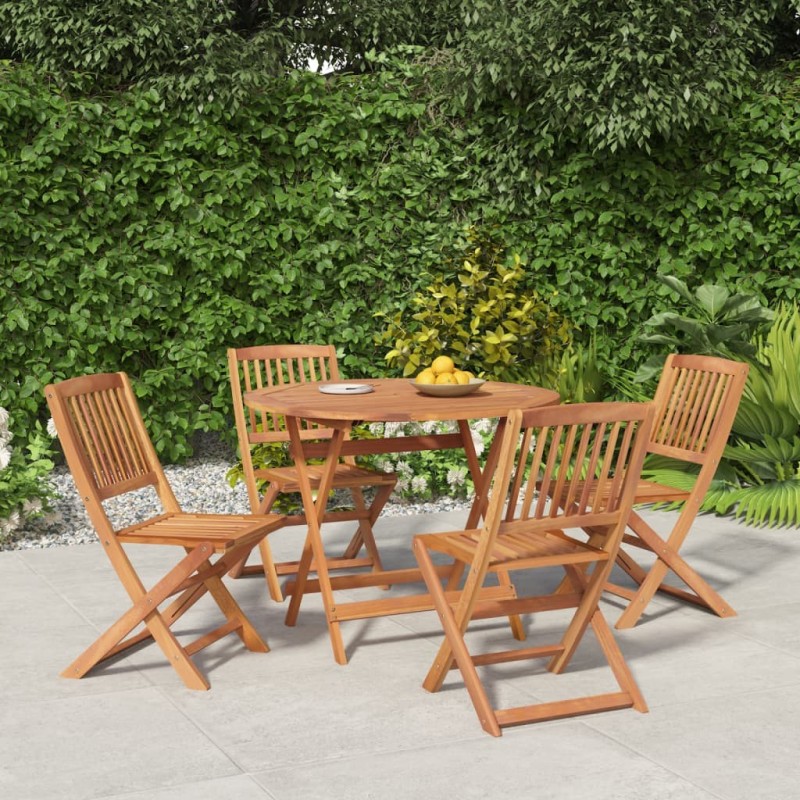 Ensemble à manger de jardin 5 pcs Bois d'acacia solide 