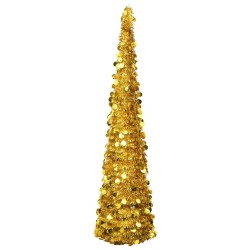 Sapin de Noël artificiel escamotable doré 180 cm PET 