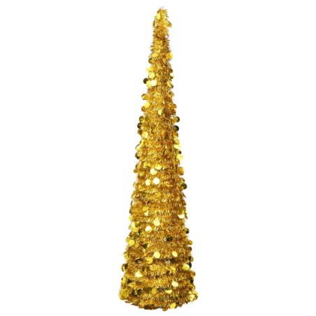 Sapin de Noël artificiel escamotable doré 180 cm PET 