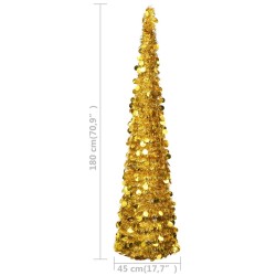 Sapin de Noël artificiel escamotable doré 180 cm PET 