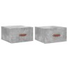 Tables de chevet murales 2 pcs gris béton 35x35x20 cm 