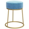 Tabouret rond Bleu clair Velours 