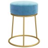 Tabouret rond Bleu clair Velours 