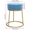 Tabouret rond Bleu clair Velours 