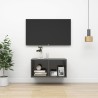 Meuble TV mural Gris 37x37x72 cm Bois d’ingénierie 