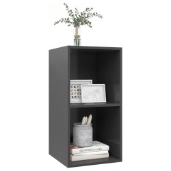 Meuble TV mural Gris 37x37x72 cm Bois d’ingénierie 