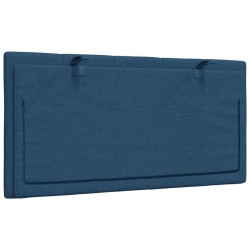 Coussin de tête de lit bleu 100 cm tissu 