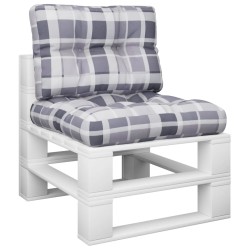 Coussins de palette lot de 2 motif à carreaux gris tissu 