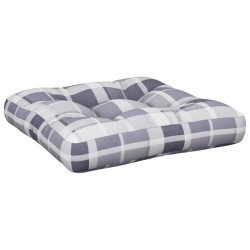 Coussins de palette lot de 2 motif à carreaux gris tissu 