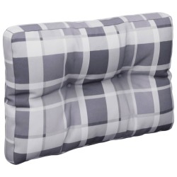 Coussins de palette lot de 2 motif à carreaux gris tissu 